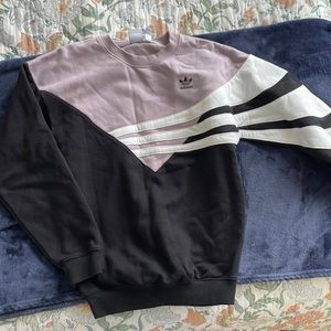 Adidas Retro crewneck sweatshirt, lilac and black size XXS